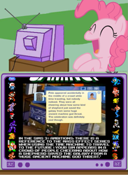Size: 563x771 | Tagged: safe, pinkie pie, earth pony, pony, did you know gaming, exploitable meme, mass effect, meme, the sims, tv meme