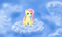 Size: 2740x1652 | Tagged: safe, artist:fireandlce, fluttershy, pegasus, pony, cloud, cloudy, female, mare