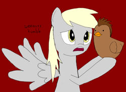 Size: 500x365 | Tagged: safe, artist:weenuss, derpy hooves, doctor whooves, chicken, 30 minute art challenge, species swap, underp