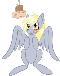 Size: 1024x1297 | Tagged: safe, artist:xxaurelia, derpy hooves, begging, derp, hook, muffin