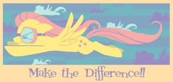 Size: 900x426 | Tagged: safe, artist:kounyoukai, fluttershy, pegasus, pony, hurricane fluttershy, goggles, motivational, motivational poster