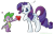 Size: 1163x733 | Tagged: safe, artist:dunkelkatze, rarity, spike, dragon, pony, unicorn, female, male, present, shipping, sparity, straight