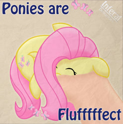 Size: 3060x3100 | Tagged: safe, artist:infera1, fluttershy, pegasus, pony, abstract background, eyes closed, female, hand, mare, text, watermark