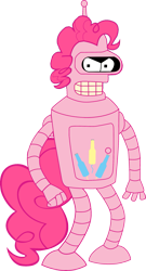 Size: 1219x2265 | Tagged: safe, artist:pinkiepizzles, pinkie pie, earth pony, pony, bender bending rodriguez, futurama, male, pink hair, simple background