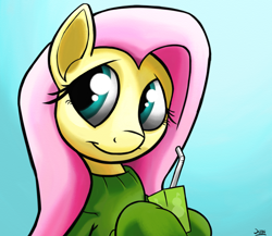 Size: 1200x1040 | Tagged: safe, artist:beechsprout, fluttershy, pegasus, pony, clothes, juice box, sweater, sweatershy