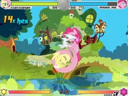 Size: 1080x810 | Tagged: safe, angel bunny, fluttershy, pinkie pie, earth pony, pegasus, pony, fighting is magic, female, mare