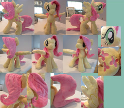 Size: 5080x4434 | Tagged: safe, artist:mylittlezombie, fluttershy, pony, absurd resolution, floppy ears, irl, photo, plushie, solo, spread wings