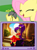 Size: 563x752 | Tagged: safe, fluttershy, pegasus, pony, controller, exploitable meme, eyes closed, female, gamershy, genie, happy, hoof hold, mare, meme, open mouth, pink mane, screen, shantae, smiling, tv meme, yellow coat