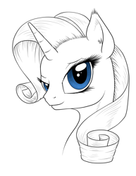 Size: 2468x3200 | Tagged: safe, artist:mekamaned, rarity, pony, unicorn, bust, portrait, simple background, solo