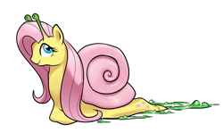 Size: 1280x761 | Tagged: safe, artist:gsphere, fluttershy, adorawat, cute, fluttersnail, shyabetes, snail, species swap, wat