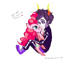 Size: 800x750 | Tagged: safe, pinkie pie, crossover, homestuck, hug, kurloz makara