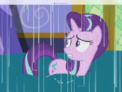 Size: 2048x1536 | Tagged: safe, screencap, starlight glimmer, duck pony, pony, every little thing she does, cropped, floating, flood, solo, water