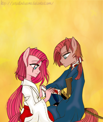 Size: 1440x1704 | Tagged: safe, artist:jaquelindreamz, pinkie pie, anthro, kimono (clothing), rule 63