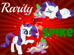 Size: 1023x767 | Tagged: safe, artist:shegoxdrakken, rarity, spike, dragon, pony, unicorn, female, fire ruby, interspecies, male, shipping, sparity, straight, vector