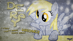 Size: 1920x1080 | Tagged: safe, artist:utterlyludicrous, derpy hooves, pegasus, pony, bubble, female, mare, scrunchy face, vector, wallpaper