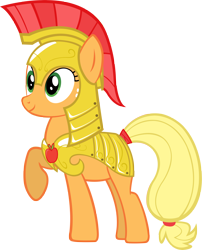 Size: 3466x4287 | Tagged: safe, applejack, earth pony, pony, armor, blonde mane, female, mare, orange coat, royal guard, solo