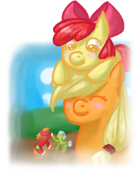 Size: 752x950 | Tagged: safe, artist:painguinlord, apple bloom, applejack, big macintosh, granny smith, earth pony, pony, male, stallion