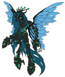 Size: 900x1061 | Tagged: safe, artist:thatonegib, queen chrysalis, changeling, changeling queen, jewelry, pendant, signature, simple background, solo, spread wings, tattoo design, transparent background, wings