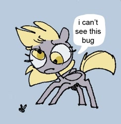 Size: 404x414 | Tagged: safe, artist:mittymandi, derpy hooves, insect, pegasus, pony, female, mare, solo