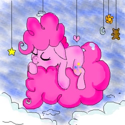 Size: 400x400 | Tagged: safe, artist:pinkiepiegasm, pinkie pie, earth pony, pony, female, filly, mare, pink coat, pink mane, sleeping