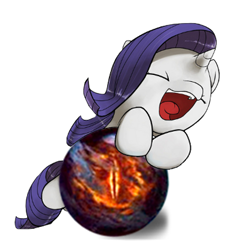 Size: 432x434 | Tagged: safe, artist:valcron, edit, rarity, pony, unicorn, crossover, eye of sauron, filly, lord of the rings, palantir