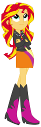 Size: 983x2993 | Tagged: safe, artist:sketchmcreations, sunset shimmer, equestria girls, rainbow rocks, boots, clothes, crossed arms, inkscape, raised leg, shine like rainbows, simple background, skirt, solo, transparent background, vector