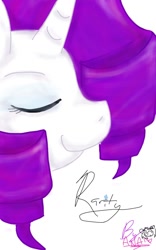 Size: 800x1280 | Tagged: safe, artist:thekatwoman, rarity, pony, unicorn, female, horn, mare, solo, white coat