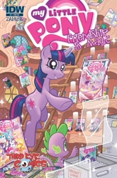 Size: 632x960 | Tagged: safe, derpibooru import, idw, spike, twilight sparkle, dragon, comic, cover, official, official comic, third eye comics