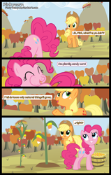 Size: 1500x2357 | Tagged: safe, artist:foxy-noxy, applejack, pinkie pie, earth pony, pony, candy corn, comic