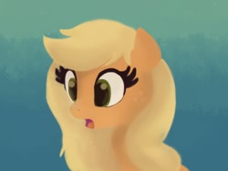 Size: 400x300 | Tagged: safe, artist:sunshineeclipse, applejack, earth pony, pony, blonde mane, female, loose hair, mare, orange coat, solo