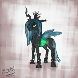 Size: 1248x1248 | Tagged: safe, artist:bigrigs, queen chrysalis, changeling, changeling queen, female