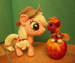 Size: 600x506 | Tagged: safe, artist:sequinjar, applejack, big macintosh, earth pony, pony, apple, doll, irl, male, photo, stallion, toy