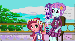 Size: 1049x576 | Tagged: safe, artist:ytpsource, gloriosa daisy, starlight glimmer, sunny flare, equestria girls, legend of everfree, cd-i, equestria girls-ified, faces of evil, link: the faces of evil, the legend of zelda