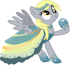 Size: 367x344 | Tagged: safe, artist:lottapotatosalad, derpy hooves, pegasus, pony, clothes, dress, female, gala dress, mare