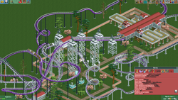 Size: 1280x720 | Tagged: artist needed, source needed, safe, rarity, barely pony related, grass, no pony, pc game, roller coaster, rollercoaster tycoon, text