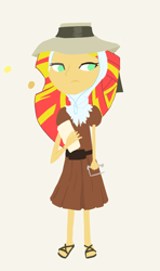 Size: 270x455 | Tagged: safe, sunset shimmer, clothes, female, mennonite, solo, two toned hair