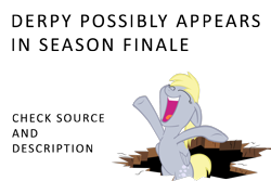 Size: 1500x1000 | Tagged: safe, derpy hooves, pegasus, pony, blonde, blonde mane, blonde tail, female, gray coat, mare, sibsy, speculation, text, wings