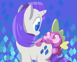 Size: 2000x1600 | Tagged: safe, artist:docwario, rarity, spike, dragon, pony, unicorn, biting, butt bite, butt touch, female, hand on butt, male, mare, rarity is a marshmallow, this will end in pain