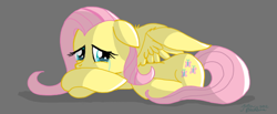 Size: 630x259 | Tagged: safe, artist:sketchcoyote, fluttershy, pegasus, pony, crying, female, mare, pink mane, yellow coat