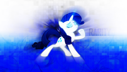 Size: 1920x1080 | Tagged: safe, artist:enemyd, rarity, pony, unicorn, female, horn, mare, wallpaper, white coat