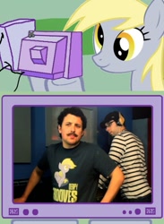 Size: 511x700 | Tagged: safe, derpy hooves, pegasus, pony, 8-bit mickey, brony, channel awesome, exploitable meme, female, mare, meme, paw dugan, tgwtg, that guy with the glasses, to boldly flee, tv meme