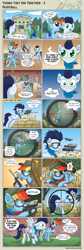 Size: 1600x4762 | Tagged: safe, artist:helmie-art, derpibooru import, rainbow dash, soarin', oc, pegasus, pony, comic:things they did together, comic, female, goggles, male, paintball, shipping, soarindash, straight