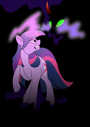 Size: 900x1265 | Tagged: safe, artist:100yearslater, derpibooru import, king sombra, twilight sparkle, pony, umbrum, unicorn