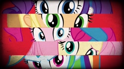 Size: 1800x1012 | Tagged: safe, artist:thebar, derpibooru import, applejack, fluttershy, pinkie pie, rainbow dash, rarity, equestria girls, eye, eyes, mane five, persona eyes, wallpaper, wondercolts