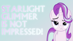 Size: 1600x900 | Tagged: safe, artist:elhombre1994, artist:sailortrekkie92, starlight glimmer, pony, unicorn, looking at you, not impressed, solo, vector, wallpaper