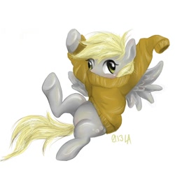 Size: 1000x1000 | Tagged: safe, artist:oleniabrama, derpy hooves, pegasus, pony, clothes, female, mare, solo, sweater