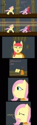 Size: 746x2484 | Tagged: safe, apple bloom, fluttershy, pegasus, pony, cyborg 009, female, mare, pink mane, yellow coat