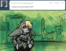 Size: 500x386 | Tagged: safe, derpy hooves, pegasus, pony, crossover, fallout, female, mare, power armor, powered exoskeleton, tumblr