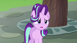 Size: 640x360 | Tagged: safe, screencap, starlight glimmer, pony, every little thing she does, apologetic, apology, begging, cute, frown, remorse, solo