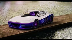 Size: 1280x711 | Tagged: safe, artist:shadowbolt240z, rarity, pony, unicorn, car, ferrari, ferrari testarossa, ferrarity